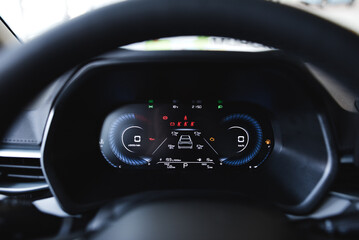 modern car dashboard. speed measurement