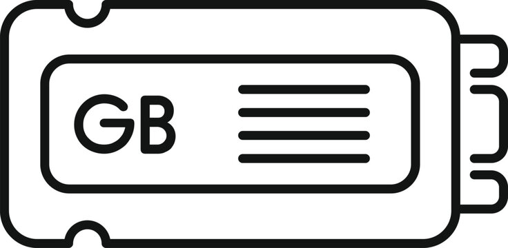 black gb memory card icon clip art preview