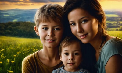 portrait of happy family