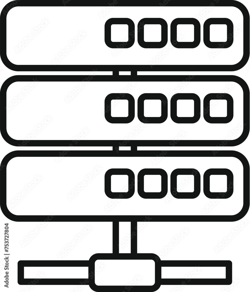 Poster server data support icon outline vector. disk storage. micro mobile focus