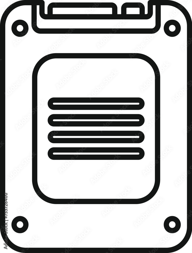 Aufkleber storage shutter usb icon outline vector. mb archive tb. focus state backup