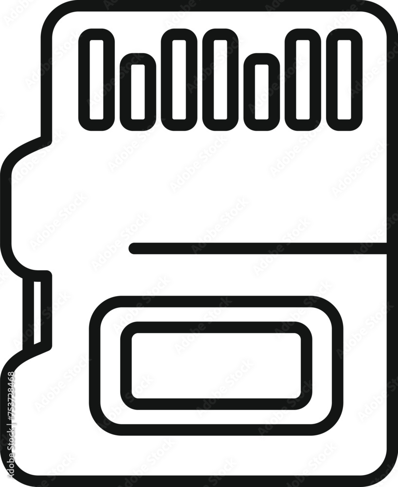 Poster micro sd storage icon outline vector. storage digital. shutter solid state ssd