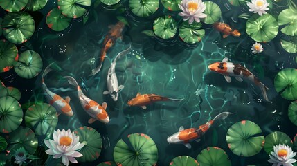 Obraz na płótnie Canvas koi carp fish swimming in the pond.