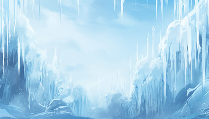 Background with white icicles