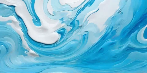 Fotobehang Abstract watercolor soft blue print sea water ocean background. Soft blue sea watercolor liquid fluid texture background. © Vactor Viky