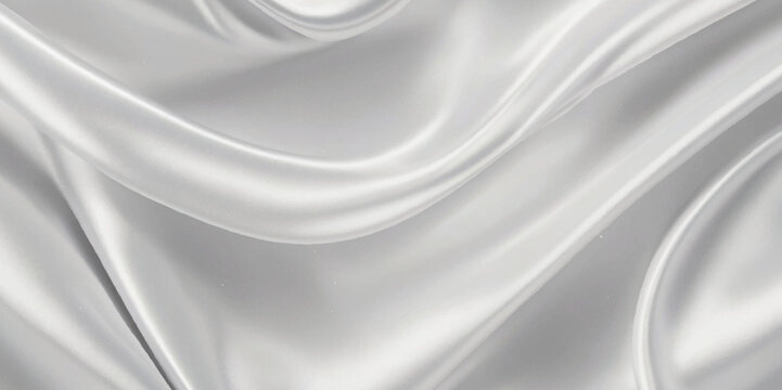 Cloth or fabric soft wavy texture background. White silk background.
