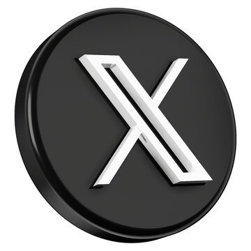 Pune, India. March 8, 2024. Twitter new logo as X.com circular black icon isolated on empty background 3D Illustration.