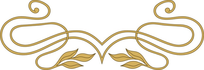 Art Nouveau floral border. Decorative element. Vector.