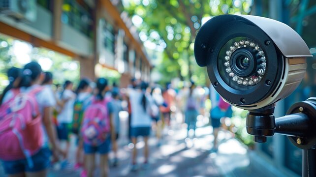 Security camera or surveillance system in the school,school safety.