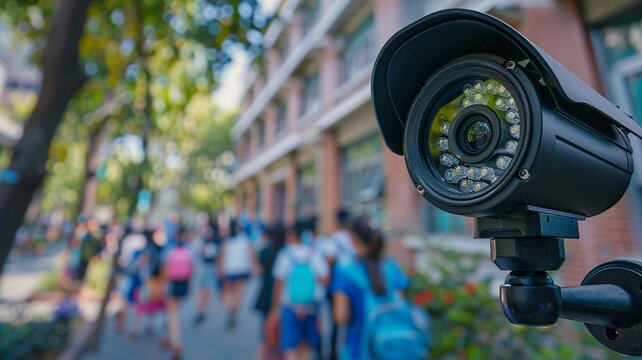 Security camera or surveillance system in the school,school safety.