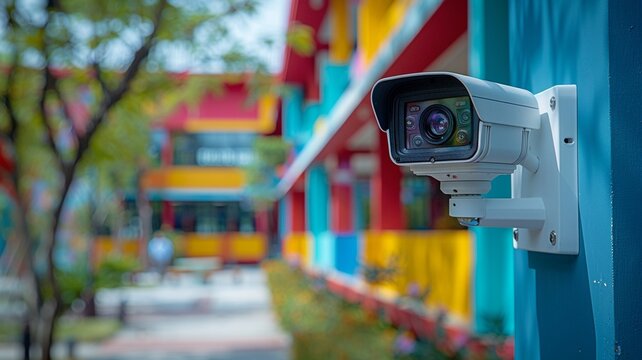 Security camera or surveillance system in the school,school safety.