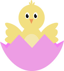 Yellow Easter Chick in Pink Egg