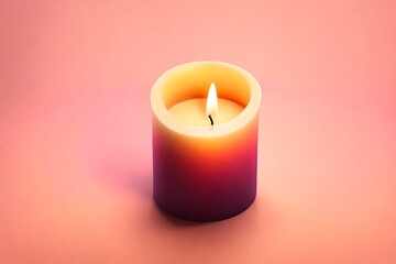 Fototapeta na wymiar A centered candle mockup with a vibrant gradient background and soft lighting.
