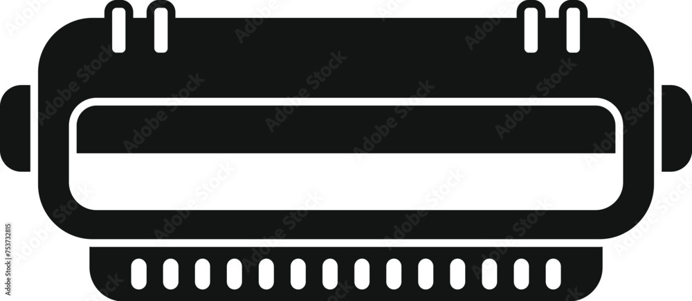 Aufkleber laser cartridge icon simple vector. computer device. machine gadget can
