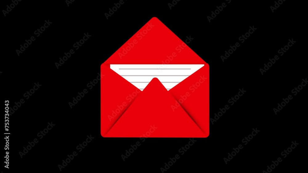 Poster email icon. open envelope with letter. mail and messaging icon in flat style.