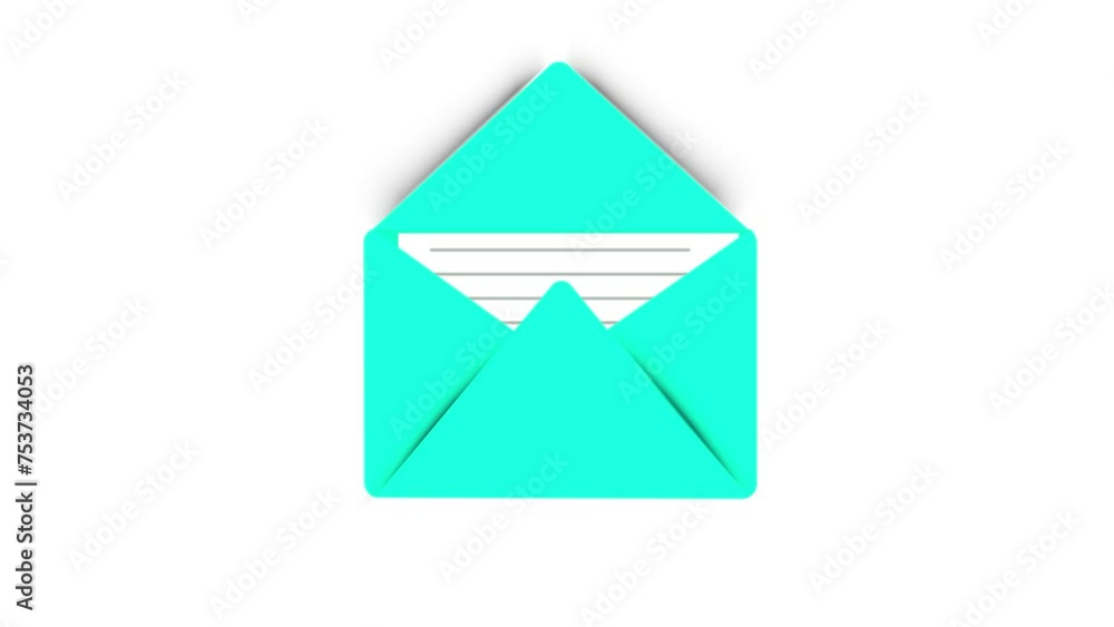 Poster email icon. open envelope with letter. mail and messaging icon in flat style.