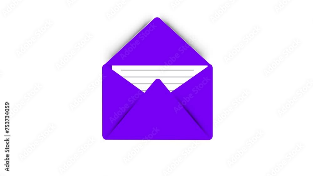 Poster email icon. open envelope with letter. mail and messaging icon in flat style.
