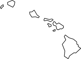 outline drawing of hawaii state map. - 753735416