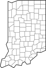 outline drawing of indiana state map. - 753735417