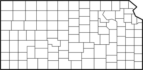 outline drawing of kansas state map. - 753735421