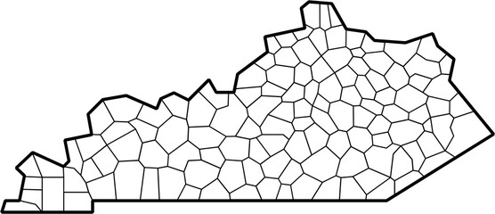 outline drawing of kentucky state map. - obrazy, fototapety, plakaty