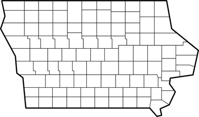 outline drawing of iowa state map. - obrazy, fototapety, plakaty