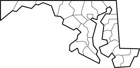 outline drawing of maryland state map. - 753735429