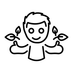 Obraz premium An outline icon of green activist