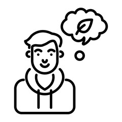 A line icon of ecological thinking 