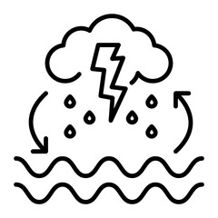 Get this linear icon of water cycle 