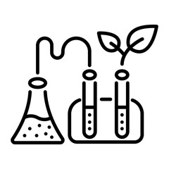 Trendy linear icon of plant laboratory 