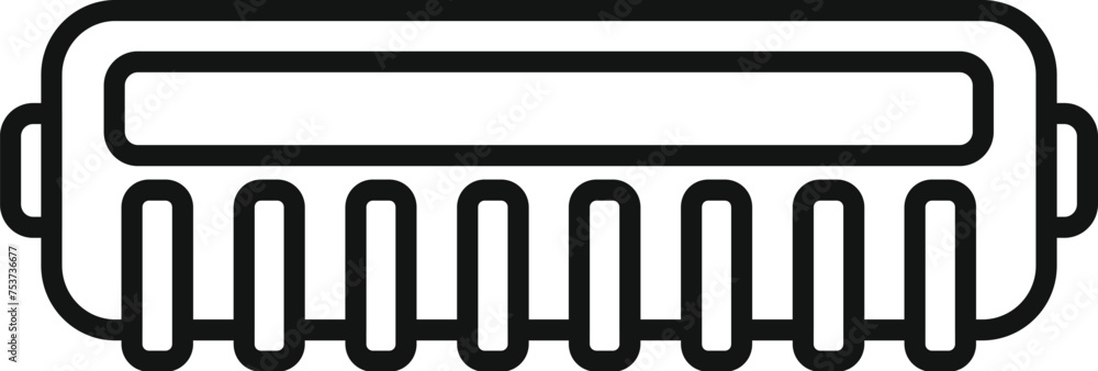 Poster machine gadget ink icon outline vector. colored device. recycle can trash