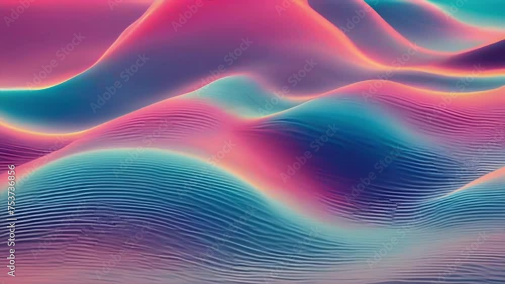 Poster calming rhythm abstract background wave with looping motion and gradient vibrant color