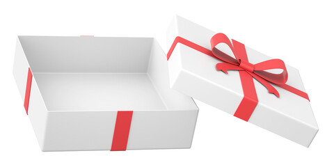 Opened gift box. 3D gift box. 3D illustration.