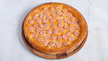 Sausage pizza isolated 
