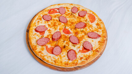Sausage pizza isolated 