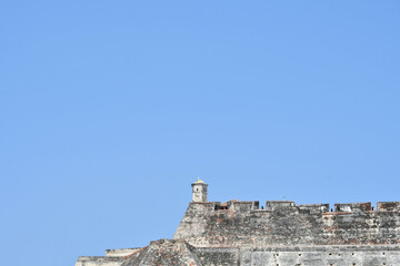 Castillo san Felipe de Barajas visto desde afuera. Cartagena de Indias, Colombia.