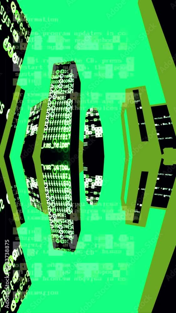 Aufkleber code and data city scape in vertical