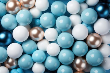 Texture of blue, white and gray balls.