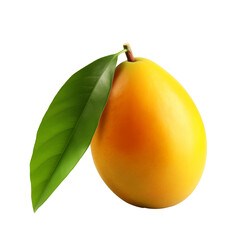 Mango with leaf isolated on transparent background