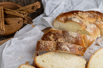 fresh white wheat bun close-up