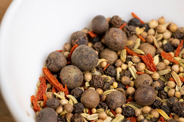 a large number of spices mixed together for marinating meat