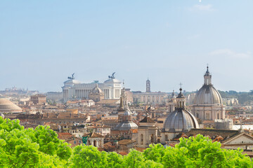 Fototapeta na wymiar skyline of Rome city at day, Italy