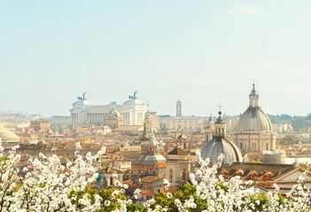 skyline of Rome city at spring day, Italy