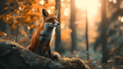 a cinematic and Dramatic portrait image for fox - obrazy, fototapety, plakaty