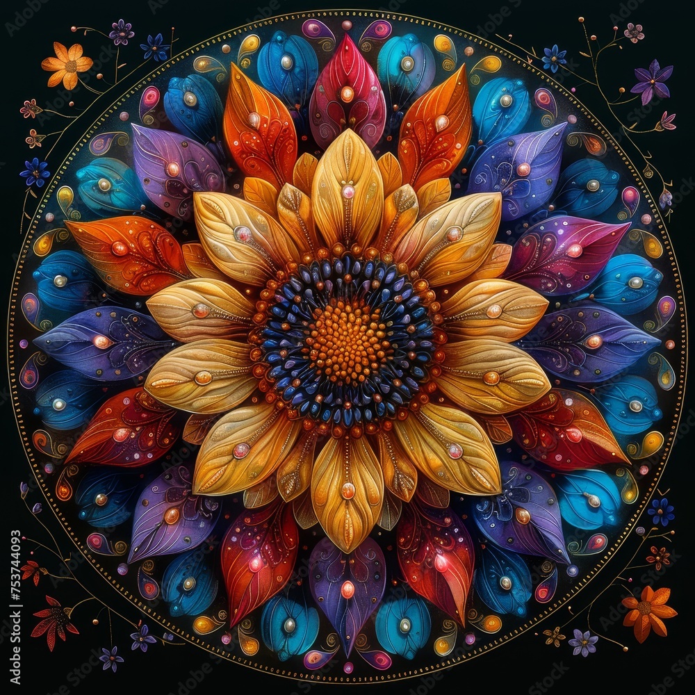 Aufkleber create calming digital mandalas with intricate patterns and vibrant colors for a meditative experien