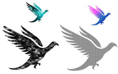 bird flying in silhouette vector