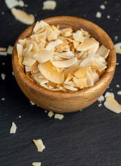 sweet orange and yellow coconut flakes fried in sugar