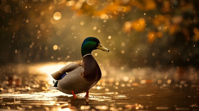 a cinematic and Dramatic portrait image for duck