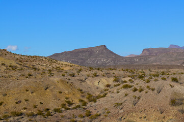 Scenic Rock Formations in Big Bend National Park in Southwest Texas.